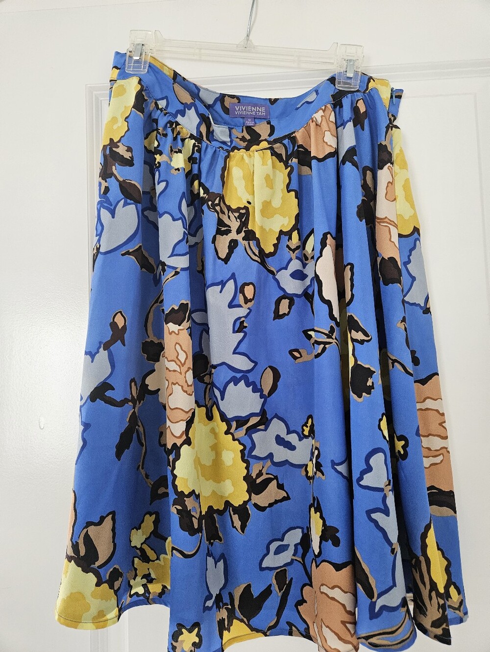 Vivienne Blue Floral A-Line Skirt